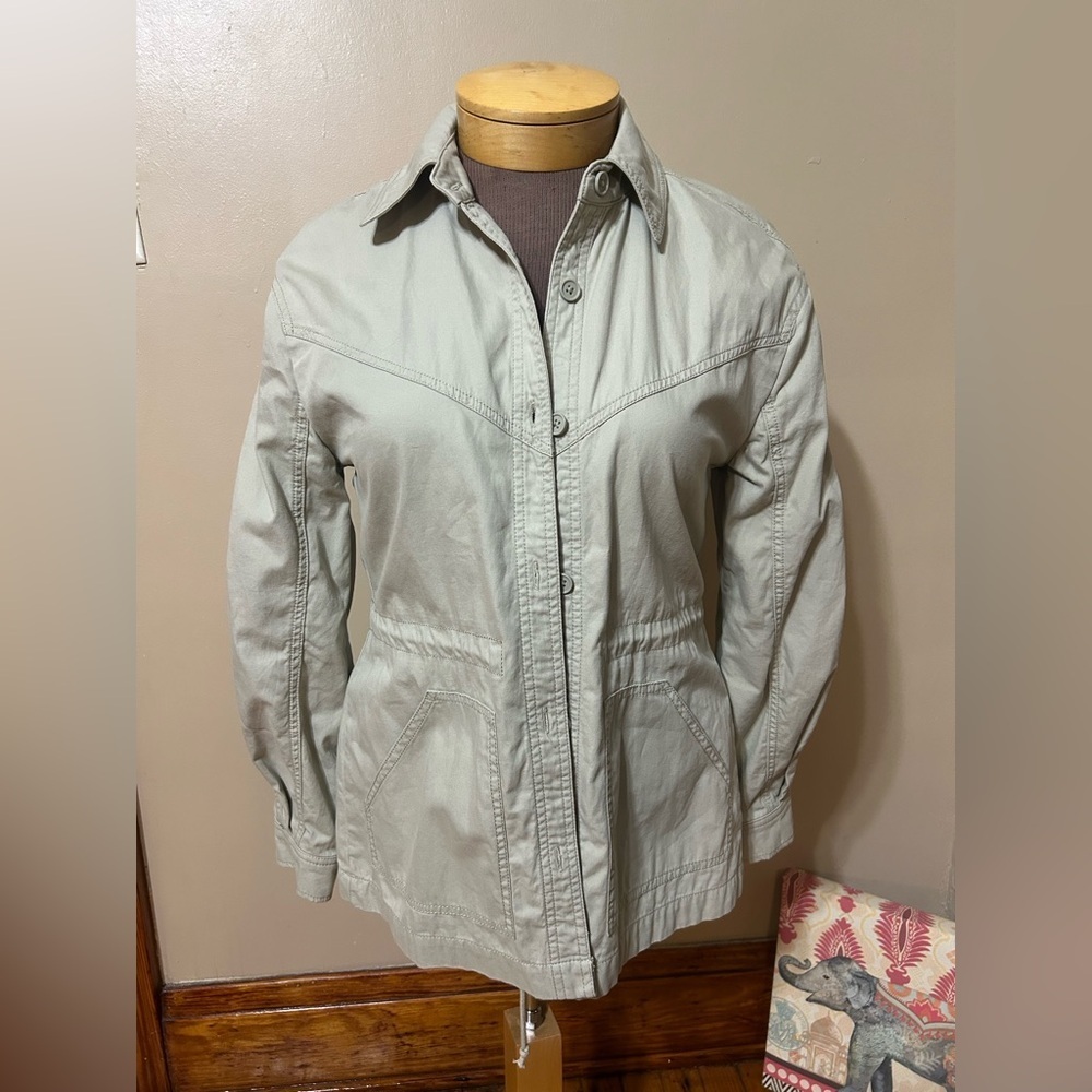 Abercrombie & Fitch Jacket Womens Small S Beige Lightweight Full Zip Outdoor